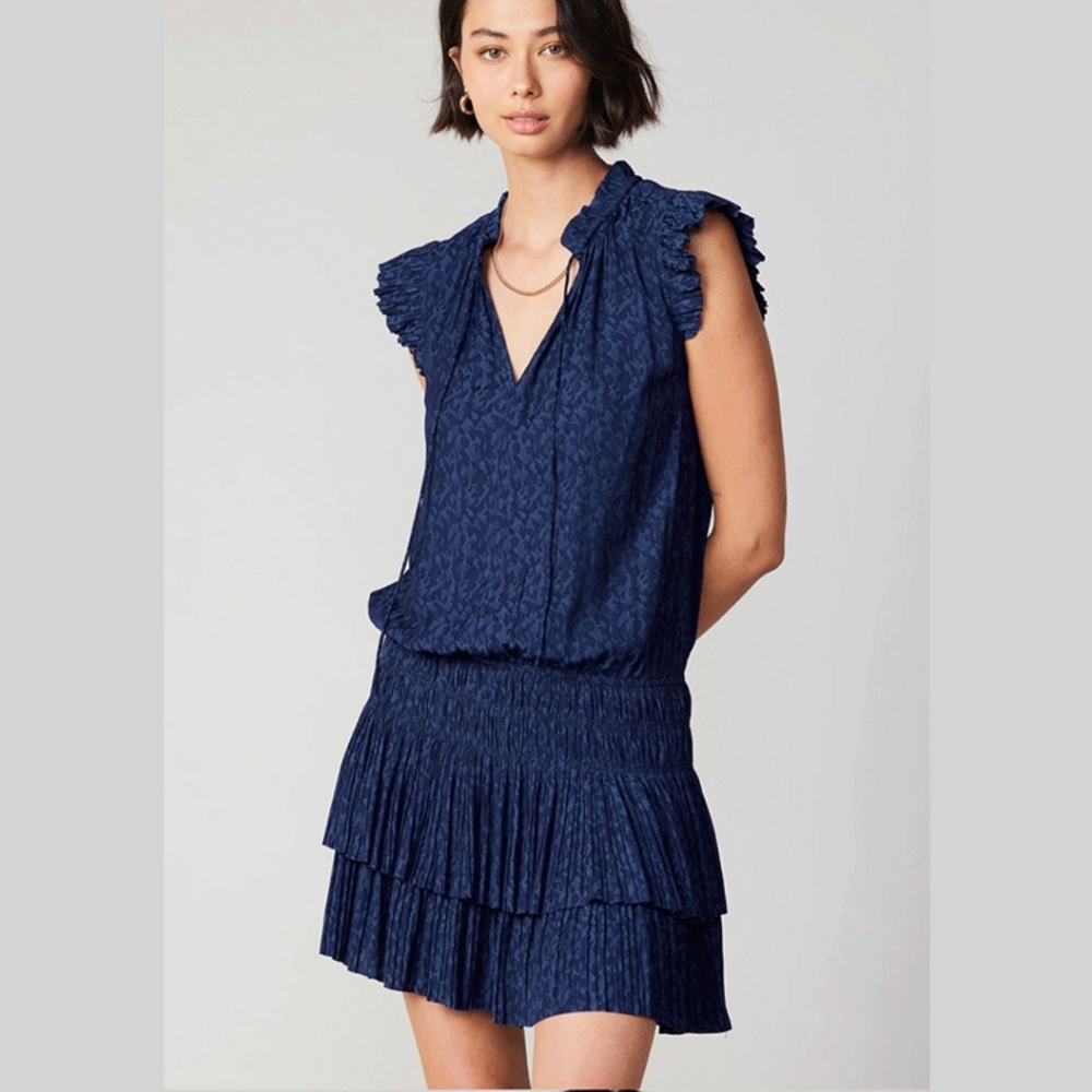 Current Air Blue Sleeveless V-Neck Mini Dress